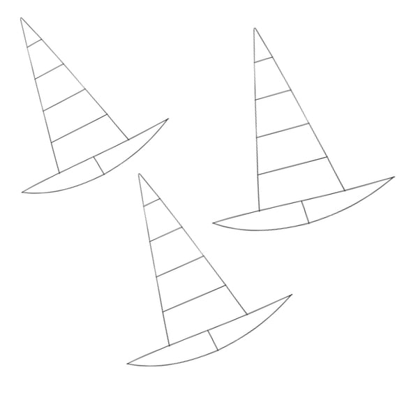 (3) HTL Witches Hat Metal Wreath Form 22.5-inx21-in, Halloween Party Wire Witch Hat Frame, Halloween Fall Wreaths Decorations for Wall Front Door, Santa Hat (22.5-inx21-in)