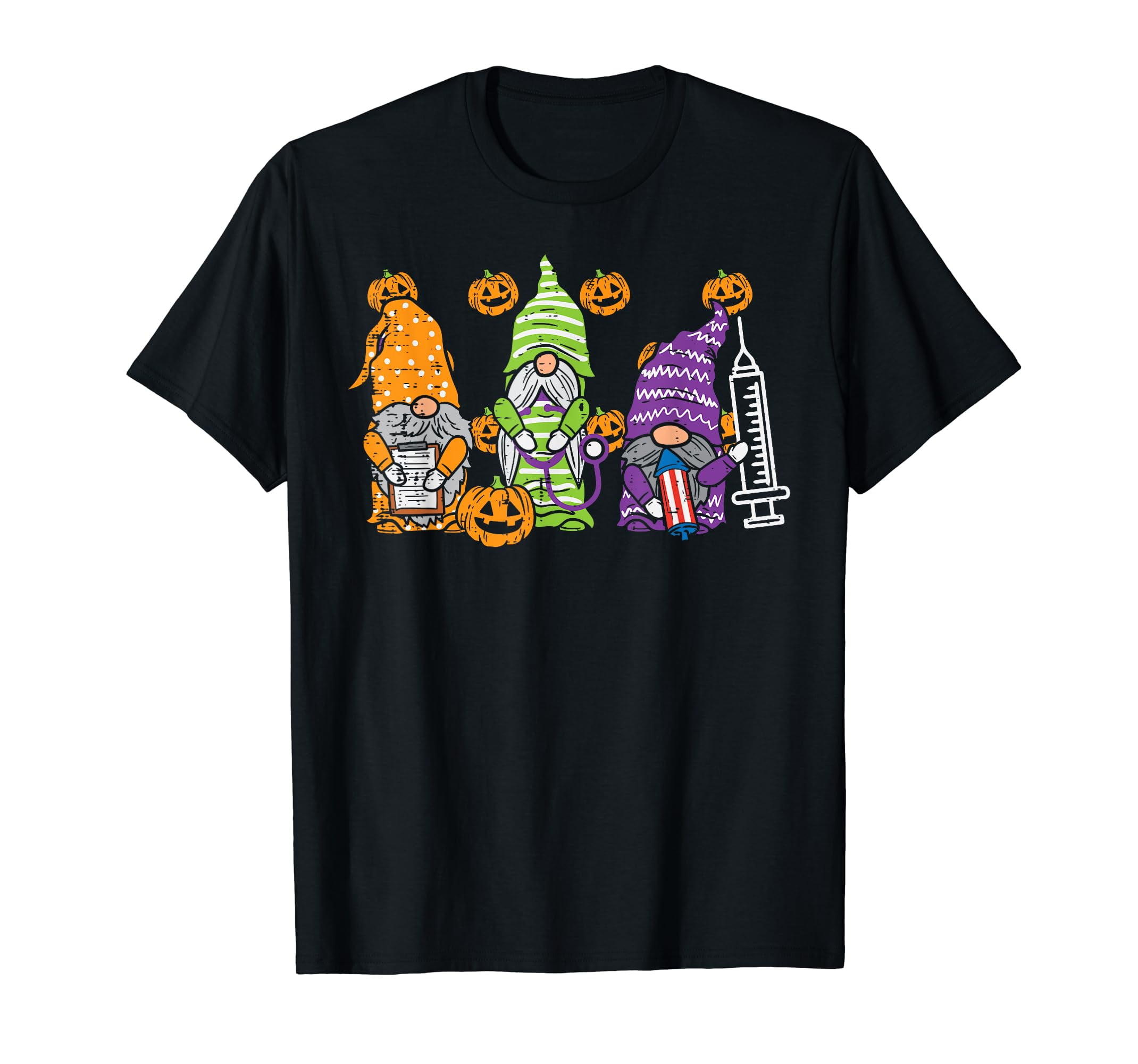 3 Halloween Gnome Nurses Funny Costume Nursing Men TShirt