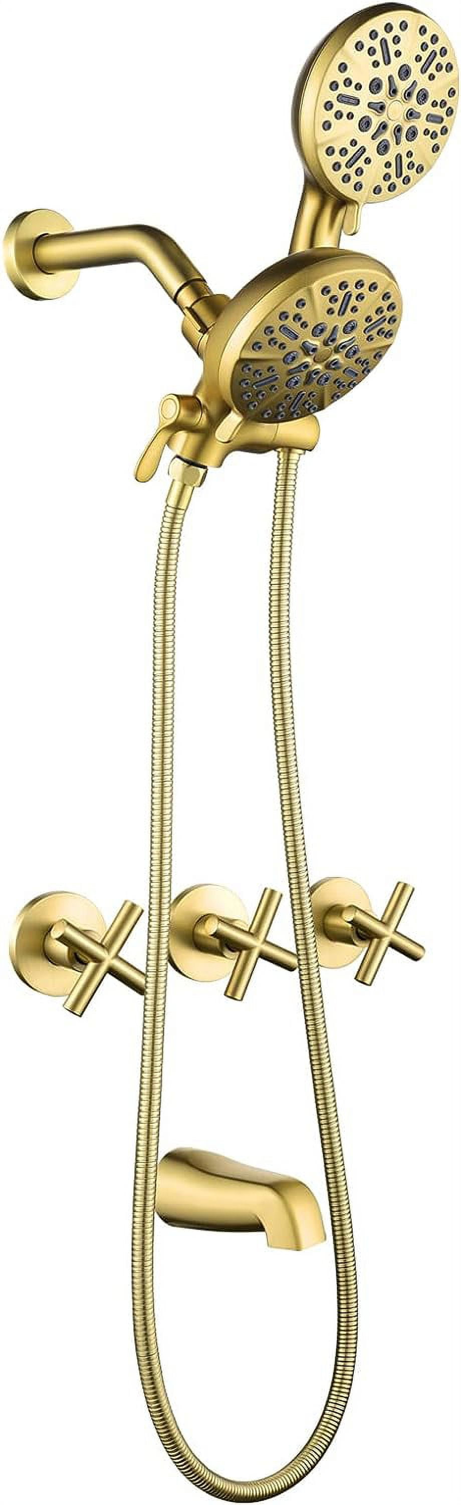 3 Handle Shower Faucet Set with Tub Spout Bathtub Shower Faucet Combo