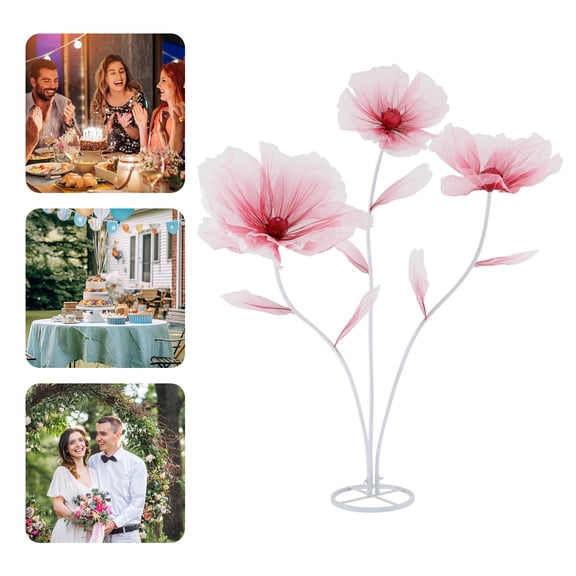 3-Head Artificial Flowers Floral Bridal Wedding Bouquet Home Party Decor