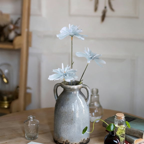 3 Head Artificial Happy Flowers Faux Floral for Wedding Hall Party Decoration Photography Photo Props Decor,Realistic Artificial Flowers,Artificial flowers仿真花