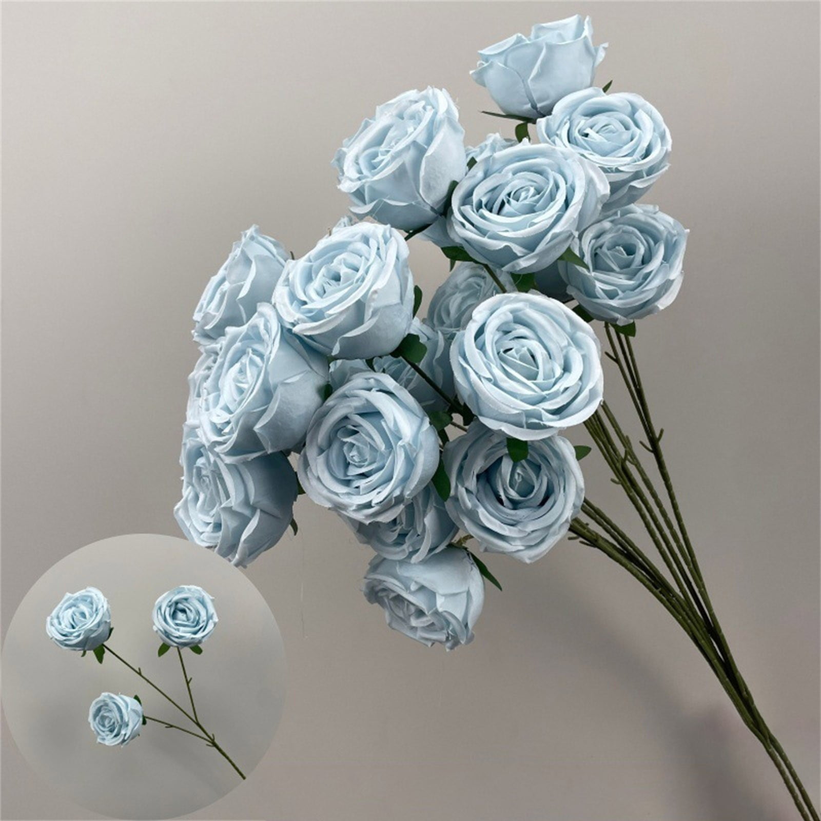 3 Head Artificial Roses, 26 Inch Long Stem Silk Realistic Fake Roses — free download