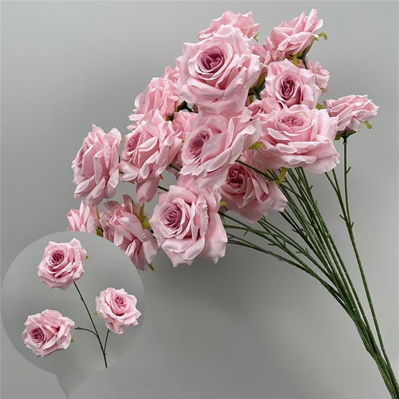 3 Head Artificial Roses, 26 Inch Long Stem Silk Realistic Fake Roses Bulk, Decorative Artificial Rose Flowers for Flower Arrangement, for Wedding Centerpieces DIY Bouquets Home Party Decor