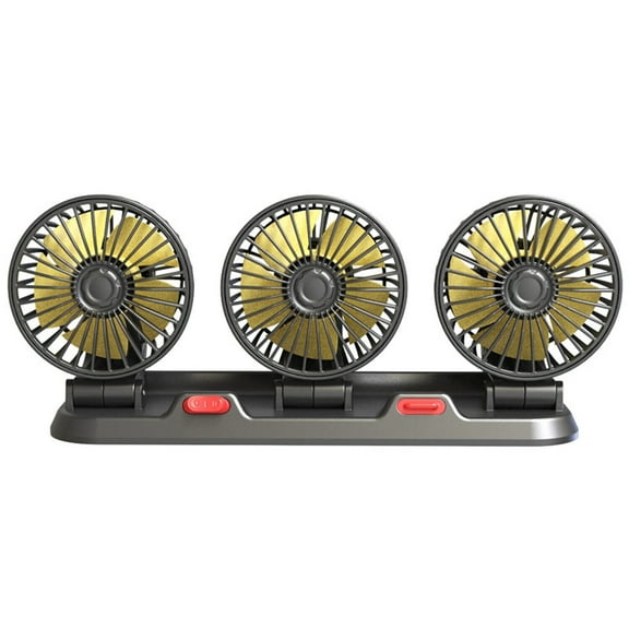 3-Head Car Fan with 360 Rotation, 12V Cigarette Lighter Power - Adjustable Speed for Powerful Cooling in Vehicles, Home & Office, Multi-Directional Airflow for Passengers