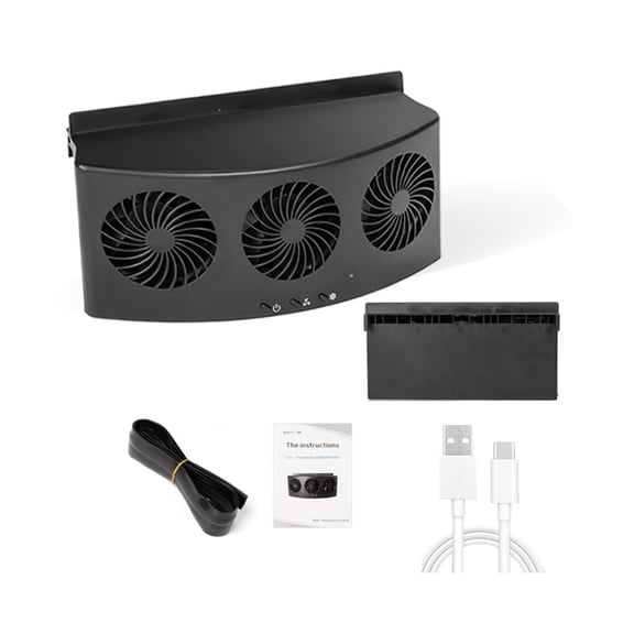3 Head Coolers Car Fan USB/Solar Energy Cooling Vent Exhaust Portable Car Coolers Fan Exhaust Fan Car Radiator