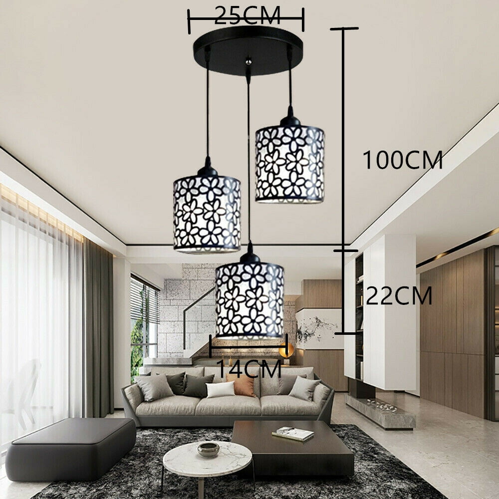PEAKORA3-Head Modern  Ceiling Hanging Light Pendant Lamp Chandelier Dining Room Fixture