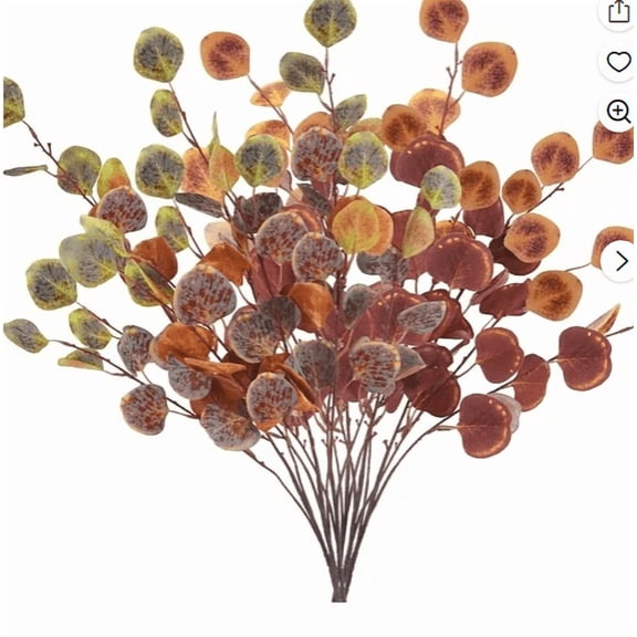 3 Head Red Brown Artificial Mixed Greenery Stem Sprigs, Flexible Bendable Faux Leaves for Rustic Wedding Aisle Runner Event Table Centerpiece DIY Arrangement Decor