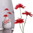 thumbnail image 1 of 3 Heads Red Artificial Flowers, Fake Flowers for Vase Indoor, 25'', 1 of 6