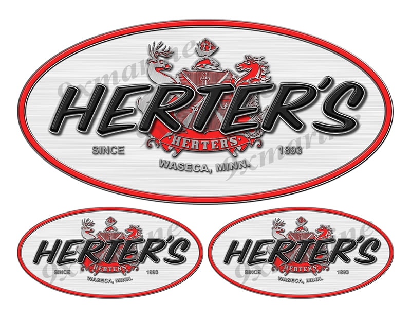 3 Herters Classic Vintage Stickers Remastered - 10" and 5" long