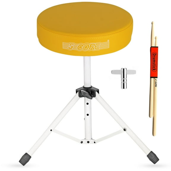 3” High-Density Sponge Drum Throne - Adjustable 17”-24” Musician Stool with Non-Slip Base, 330 lbs Capacity for Drummers & Guitarists