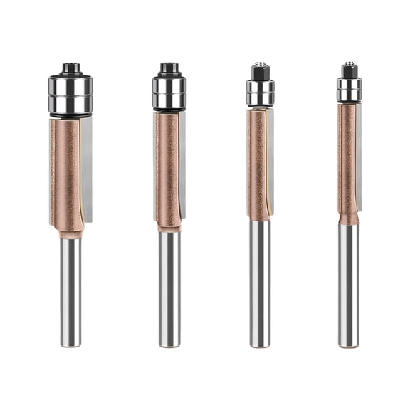 3. High-Efficiency 4pc Bushing-Guided Milling Set, Cementite-Enhanced Shaping for Furniture Edging & Architectural Molding Replication