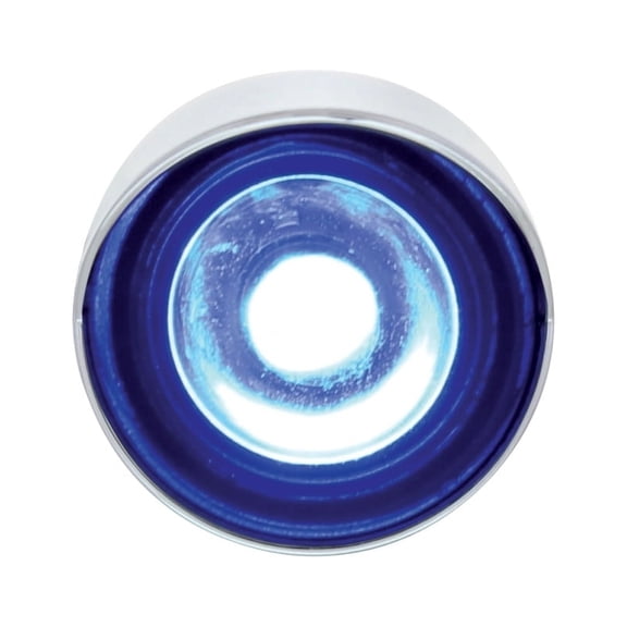 3 High Power LED 1" Clearance/Marker Light w/ Visor - Blue LED/Clear Lens