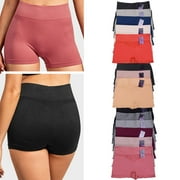 3 High Waist Seamless Boyshorts Panties Womens Underwear Boxer Briefs One Size