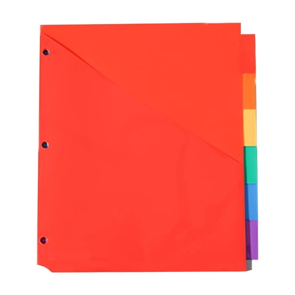 3 Hole 6 Pocket Binder Refill Pages 9.84*11.22in Waterproof Frosted Plastic Folder Inserts Slanted Document Holder for Letter Office File Organizer