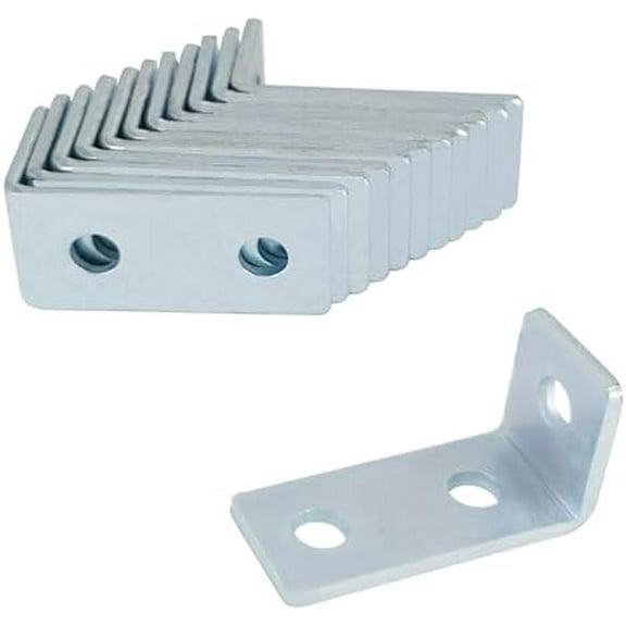 3 Hole 90 Degree L Shaped Fitting Bracket Corner Brace Metal Framing Connector Fit for 1/2" Bolt in 1-5/8" Strut Channel, 12 Pack$$Hardware