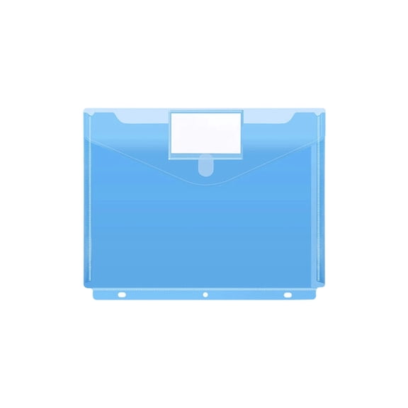 3 Hole A4 Document Folder with Label Pouch, Clear Front Window, Snap Closure, Water-Resistant Organizer for Study Office Supplies, Filing, Papers, Portable File Folder with Desk Attachment Holes