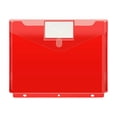 thumbnail image 1 of 3-Hole A4 Document Pouch with Label Window and Snap Closure, Waterproof Office Folder for School Work Files, Bindable Transparent Organizer for Desk Storage and Portability, 1 of 5