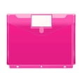 thumbnail image 1 of 3-Hole A4 Document Pouch with Label Window and Snap Closure, Waterproof Office Folder for School Work Files, Bindable Transparent Organizer for Desk Storage and Portability, 1 of 5