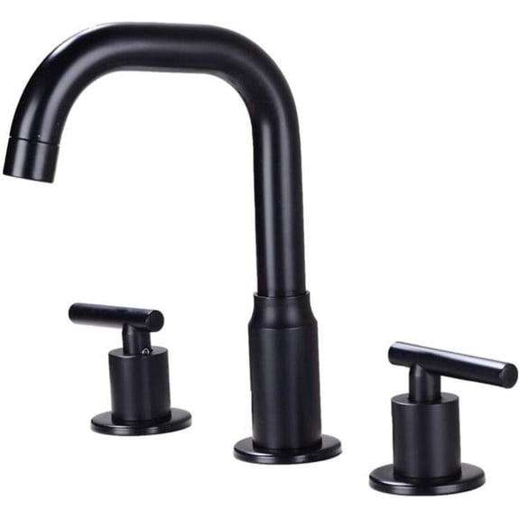 3 Hole Basin Mixer Tap Hot and Cold Rotatable Double Handle Split Type Toilet Bathroom Sink Faucet Black