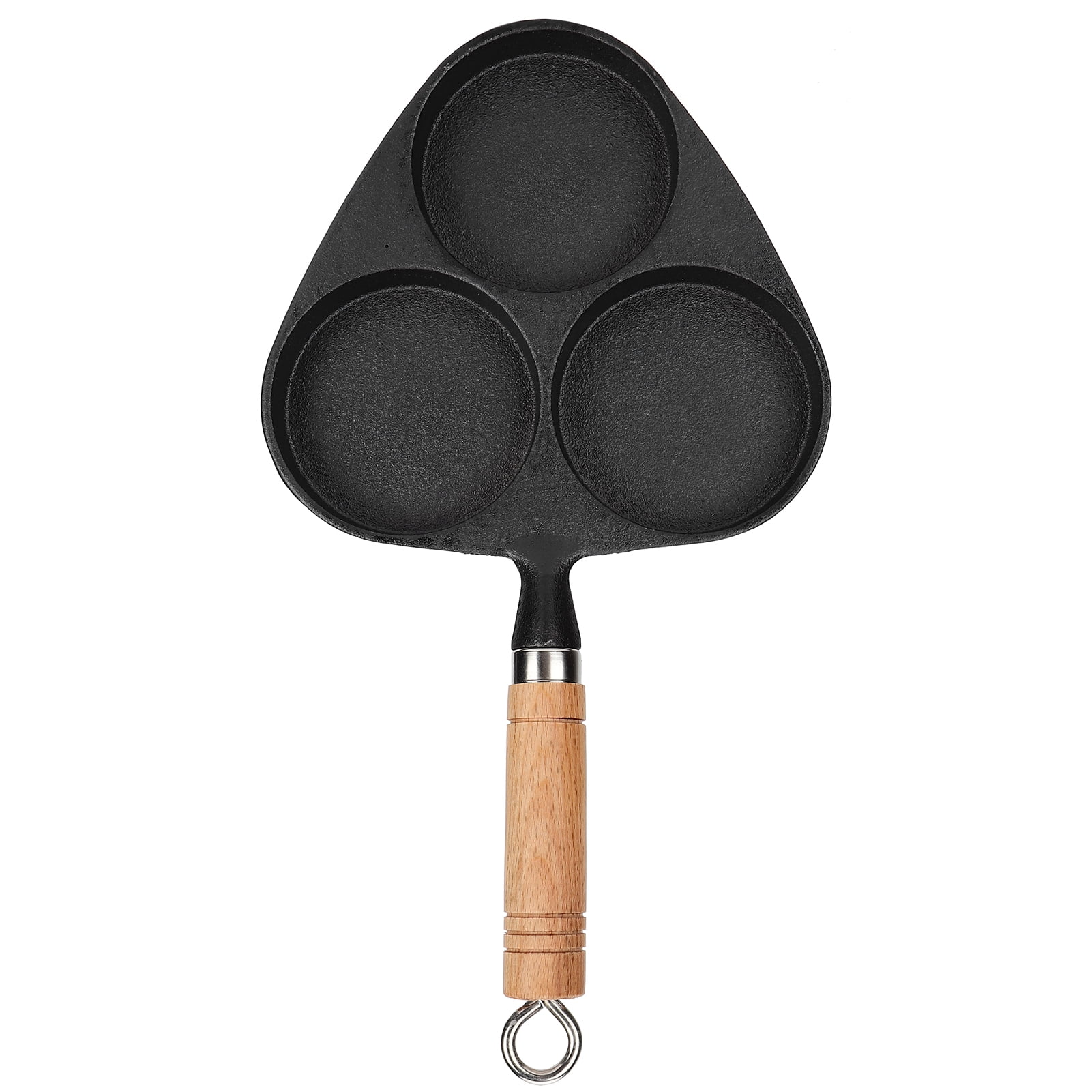 3Hole Cast Iron Frying Pan for Eggs, Pancakes, and Steaks Durable, NonStick, Versatile