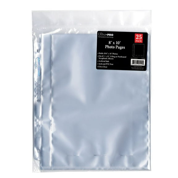 3-Hole Clear 8" x 10" Photo Pages