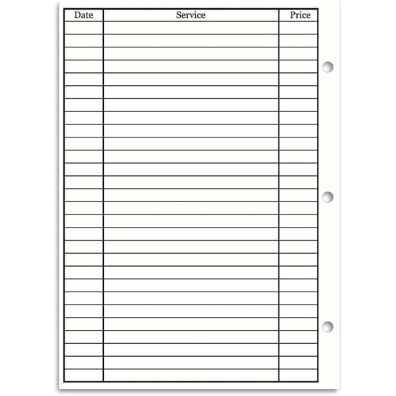 3-Hole Client Profile Cards for Salon, Spa & Hairdresser (100 per Pack, 5.5" X 8.5")