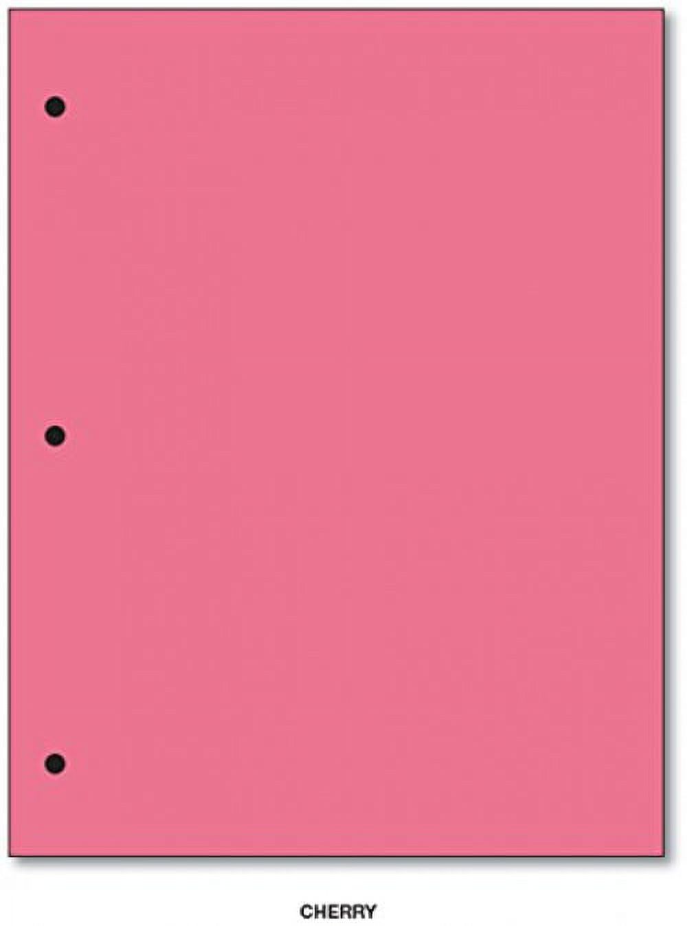 3 Hole Color Paper 8 1/2 X 11 - 100 Papers Per Pack (Cherry)