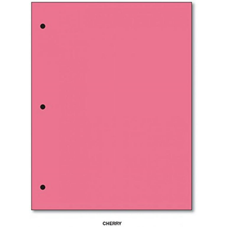 3 Hole Color Paper 8 1/2 X 11 - 100 Papers Per Pack (Cherry)