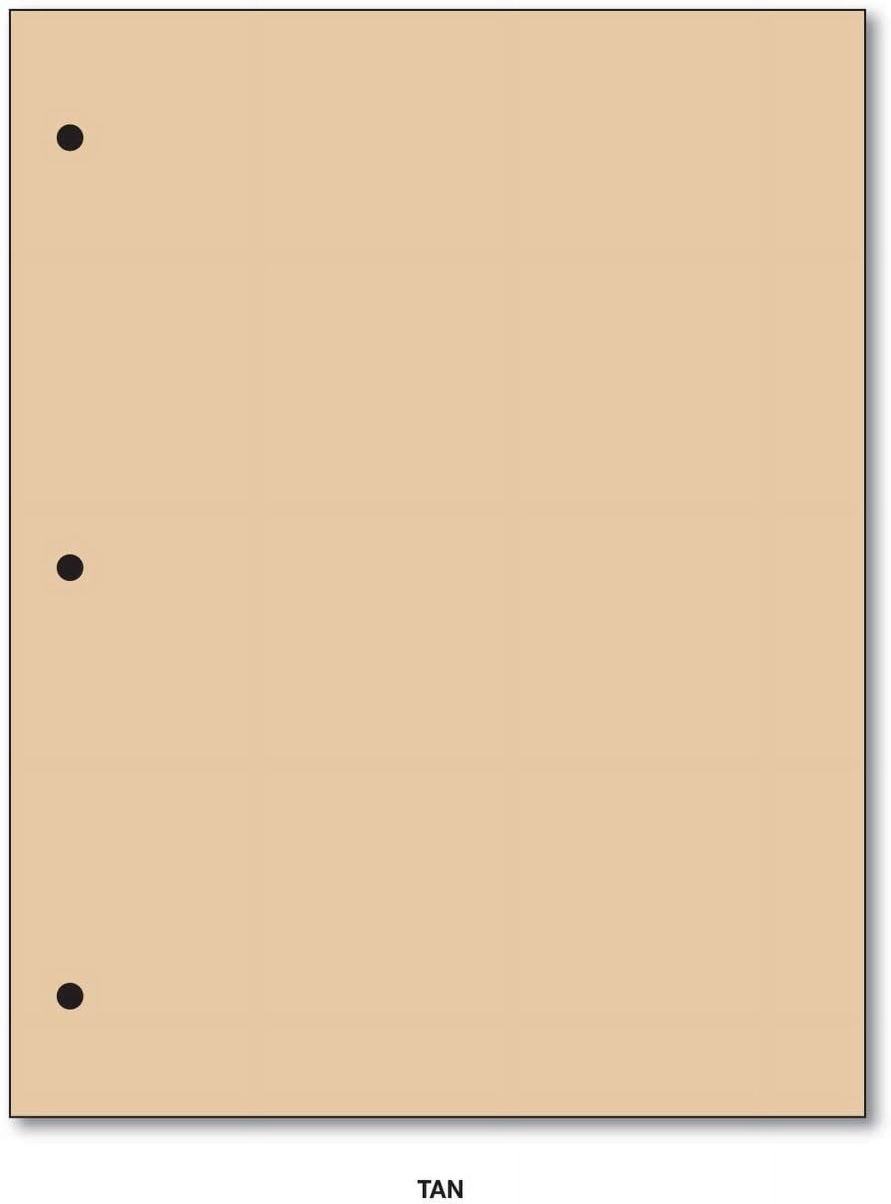 Tan Paper Color 3 Hole Color Paper 8 1/2 X 11 - 100 Papers Per Pack (Tan) - Walmart.com