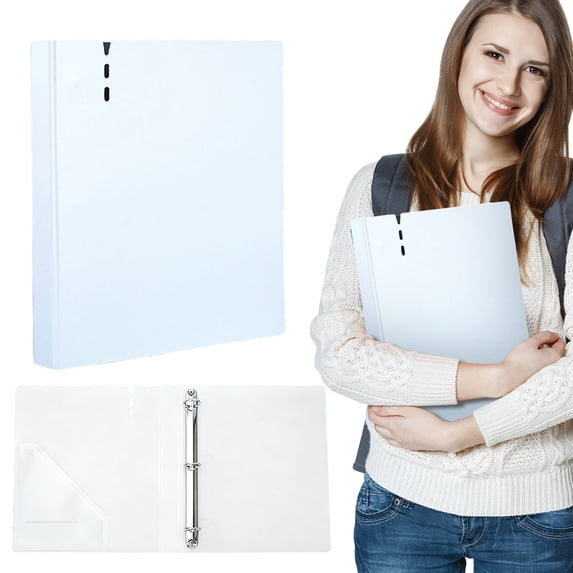3 Hole D Ring Binder Thick Pp Plastic File Folder Large Capacity For Documents School Notes Scrapbooking