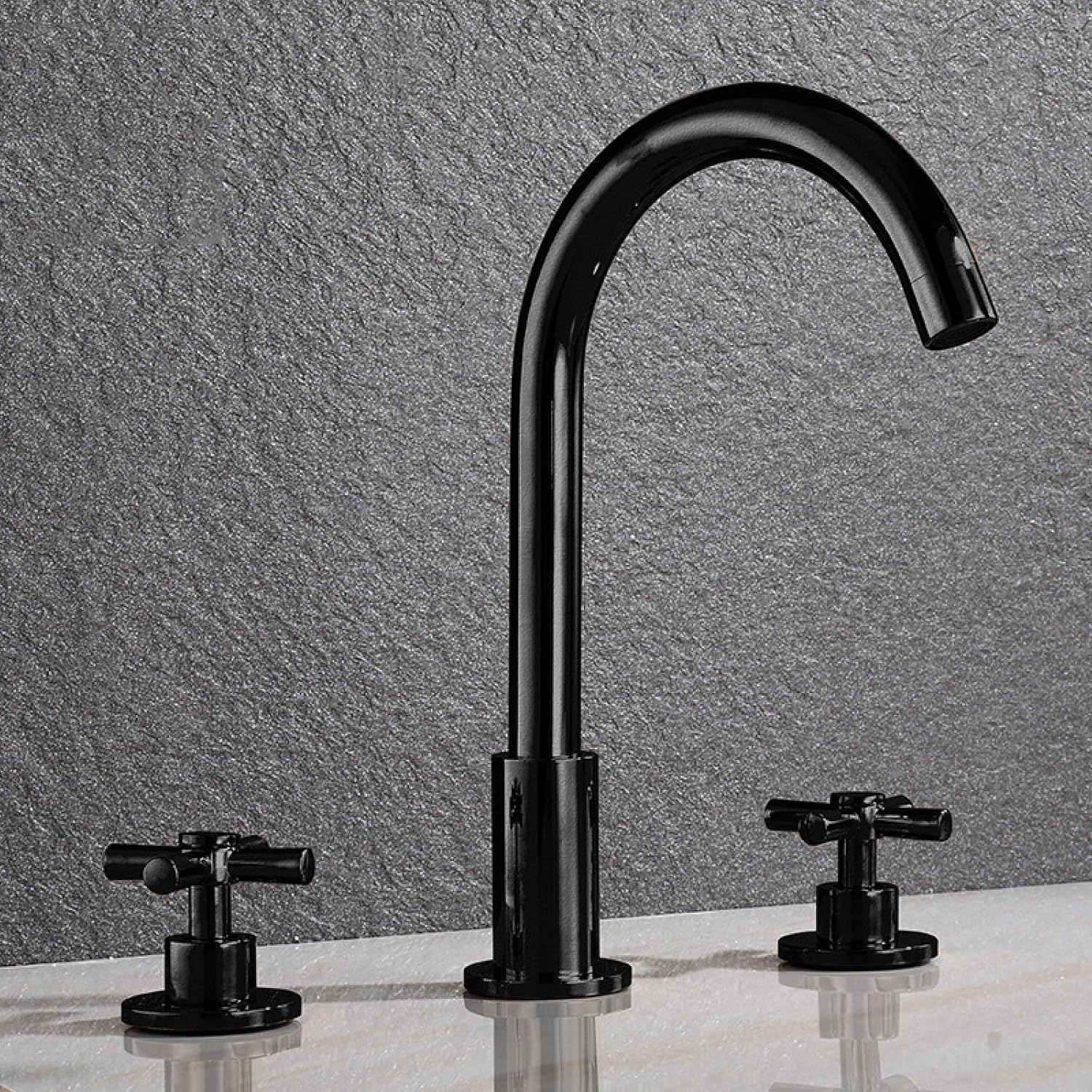 3 Hole Faucet for Bathroom Sink,Brass Faucet Bathroom,Two Handles Lavatory Vanity Sink Faucets ...