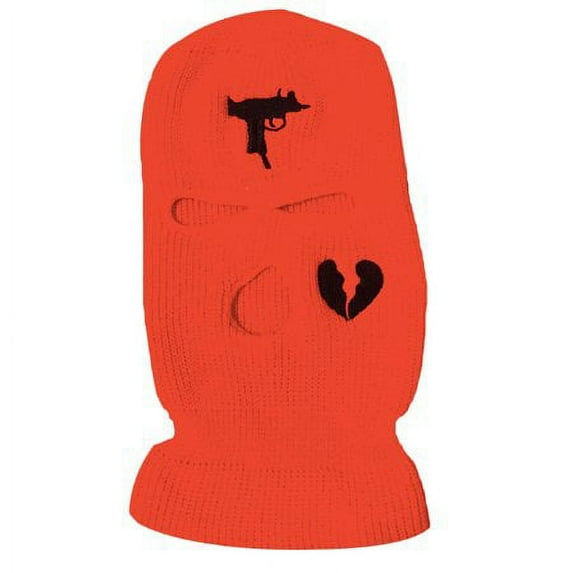 3-Hole Full Face Cover, Winter Balaclava Knitted Ski Mask Cycling Warm Funny Mask for Cycling Outdoor Sports, Orange