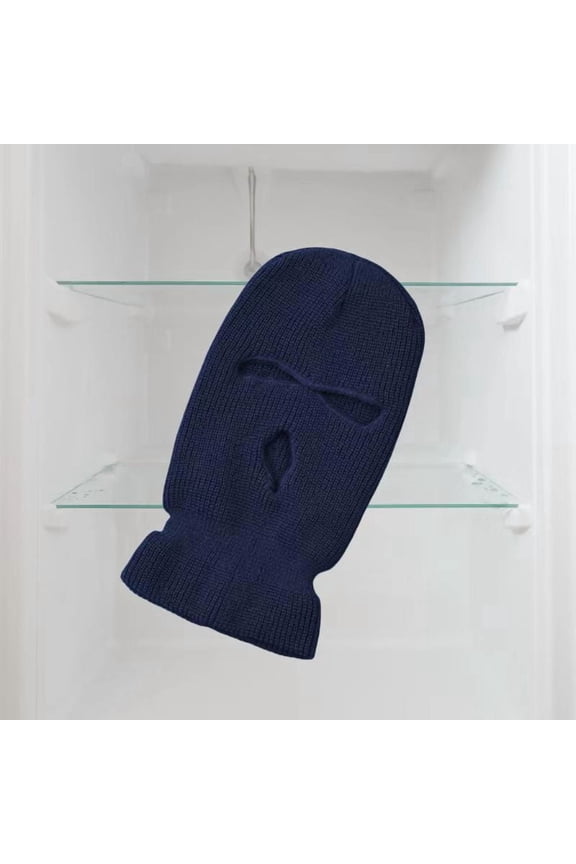 3 Hole Knitted Full Face Ski Mask Winter Face Cover for Outdoor Sports navy blue-for Winter Outdoor Skiing and mountain climbing