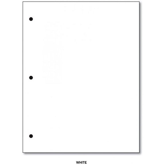 3 Hole Paper 8 1/2 X 11 - 100 Papers Per Pack (White)