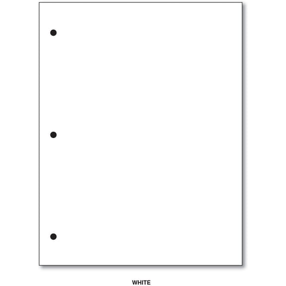 3 Hole Paper 8 1/2 X 11 - 250 Papers Per Pack (White)