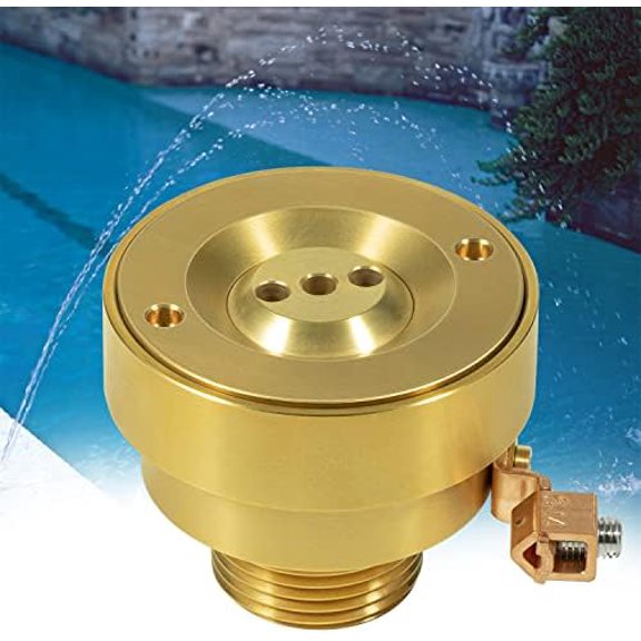 3 Hole Pool Brass Deck Jet Nozzle with Ground Lug for Swimming Pool Spa Fountain Water Hole Pump, Triple Streams Jet Nozzle$$Garden & Patio