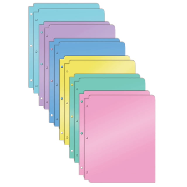 Better Office Products 2 Pocket Folders, 3 Hole Punch, Pastel Colors ...