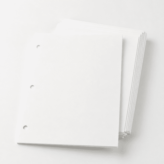 3 Hole Punched White Cardstock, 8.5x11 Inches, 80lb (216gsm), 50 Sheets Per Pack