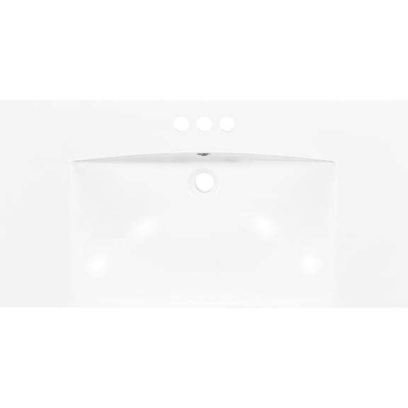 3 - Hole Resin Bathroom Sink | Ideal for Different Faucet Choices | Scratch - resistant Resin | Provides Comfortable Bathing Space