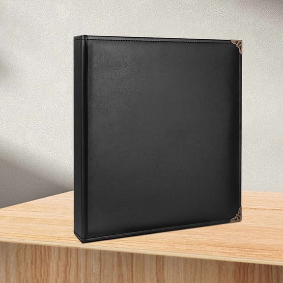 3-Hole Ring Binder, Vintage PU Smooth Texture Durable Retro Elegant Professional Office School Business Three-Ring Binder