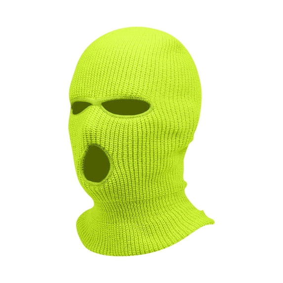 3 Hole Ski Mask Warm Full Face Cover Knitted Balaclava for Outdoor Activities Cycling Yellow