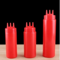 ‌3-Hole Squeeze Bottle for Condiments - 350ml Press-Type Ketchup Dispenser with Precise Flow Control - Perfect for Restaurants, BBQ, Picnics & Home Kitchens