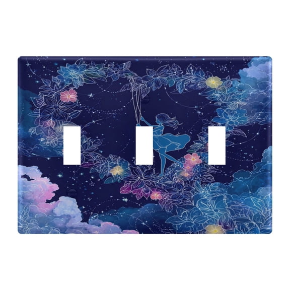 3-Hole Switch Plate Cover Faceplates Covers Smooth Rounded Corners Heart-shaped Flower Crown