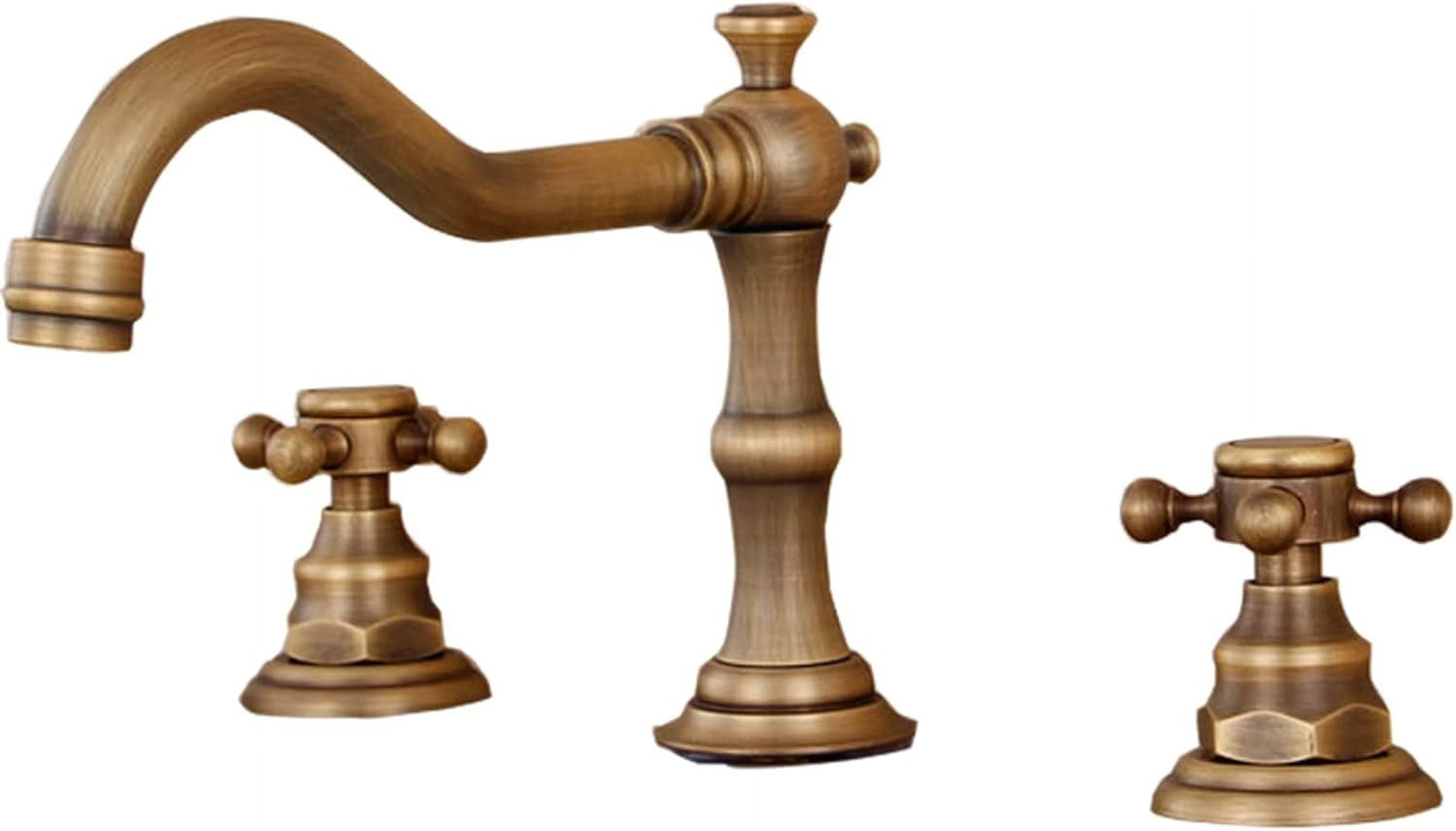 3 Hole Taps for Bathroom Basin Brass Antique Split Double Handle ...