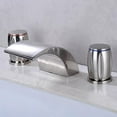 thumbnail image 1 of 3 Hole Taps for Bathroom Basin Brass Hot and Cold Water Double Handle Faucet for Bathroom Washbasin-Gold, 1 of 2