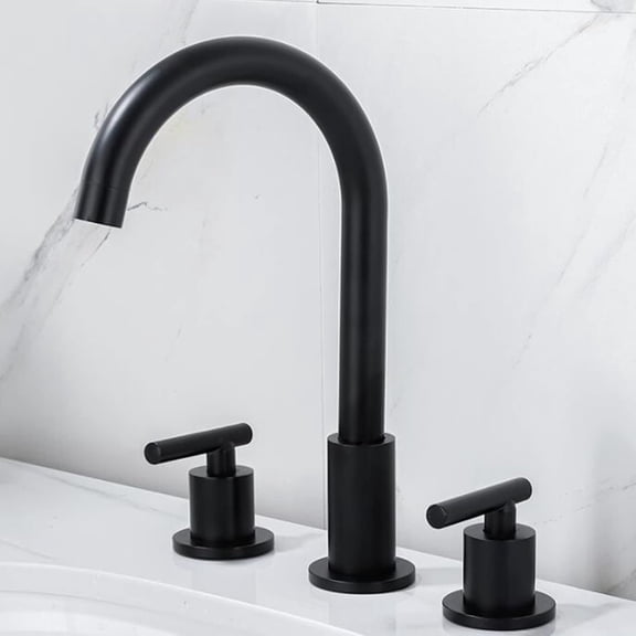 3 Hole Taps for Bathroom Basin Split Double Handle Hot and Cold Water Brass Faucet-Gold