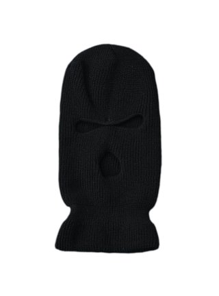 Knitted creepy black balaclava ski mask women men Custom crochet ghost  clown hat