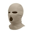 thumbnail image 1 of 3 Hole Winter Knitted Mask, Outdoor Sports Full Face Cover Ski Mask Warm Knit Balaclava for Adult Beige One Size, 1 of 2