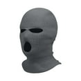 thumbnail image 1 of 3 Hole Winter Knitted Mask, Outdoor Sports Full Face Cover Ski Mask Warm Knit Balaclava for Adult Dark Gray One Size, 1 of 2