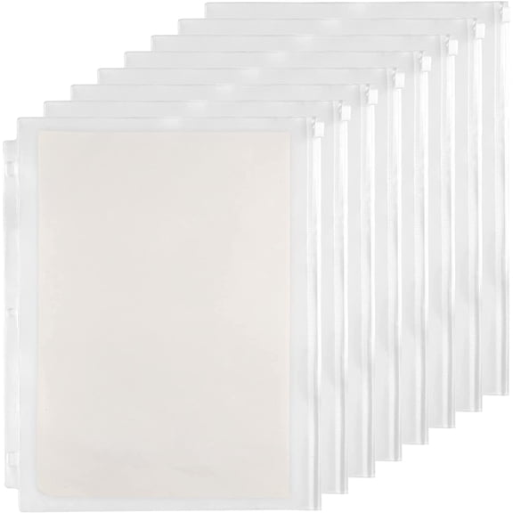 3 Holes Clear PVC Zipper Binder Pocket Insert Pages Letter Size, 8 1/2" x 11 Loose Leaf Filing Storage Bags Packs